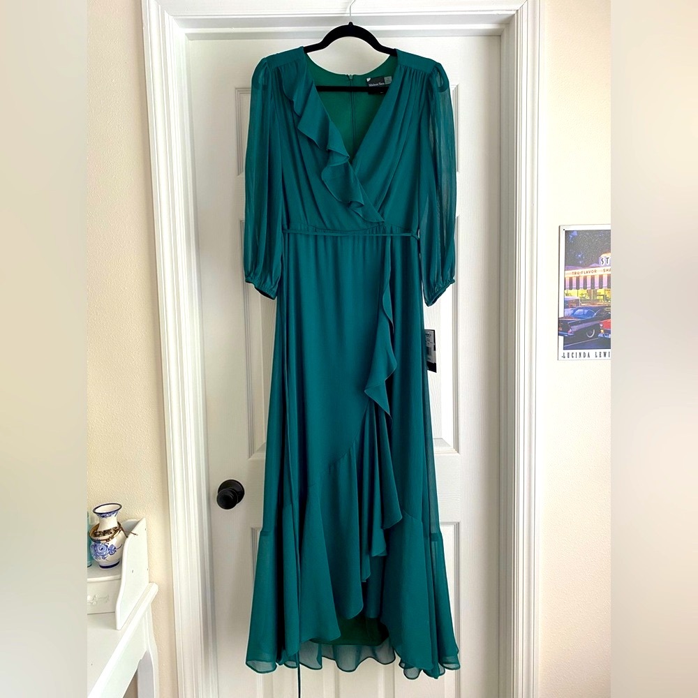 Women's Maison Tara Ruffle Trim Faux-Wrap Maxi - Picture 2 of 11